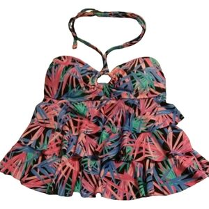 Open back halter bathing suit top size small 4/6